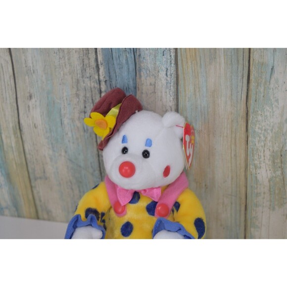 Ty Beanie Baby  JUGGLES the Clown Bear 8" Plush NWT - Picture 2 of 8